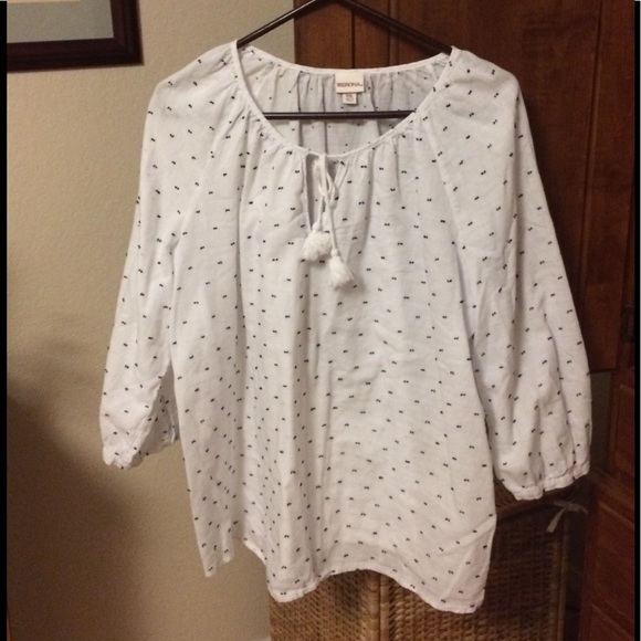Merona Tops - Black and white Swiss dot